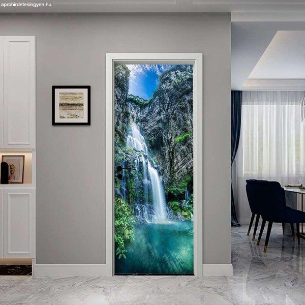 Dekoratív matrica beltéri ajtóhoz, 2 lap öntapadó matrica, teljes méret 78
x 200 cm, óceáni vízesés modell, prémium, eredeti ajánlatok