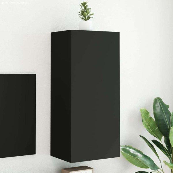vidaXL fekete szerelt fa fali TV-szekrény 40,5 x 30 x 90 cm