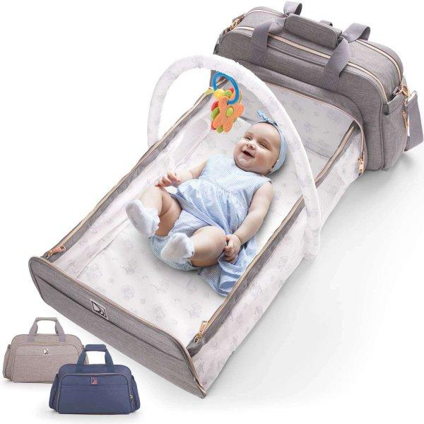 Bewello babaágy, utazó ágy, Többfunkciós pelenkázó táska, hordozható
ágy, utazáshoz, kiránduláshoz w1123
