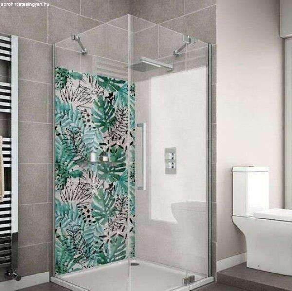 Wallplex fürdőszobai dekorpanel Egzotikus levelek 90 cm x 200 cm        