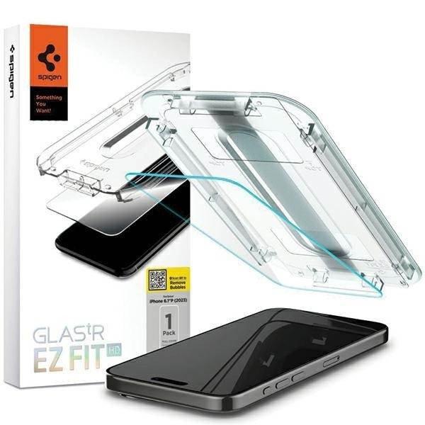 Spigen Glas.TR iPhone 15 Pro Max 6.7" "EZ FIT" átlátszó edzett
üveg AGL06878