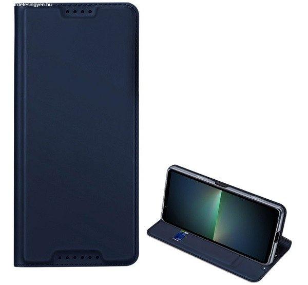 DUX DUCIS SKIN PRO tok álló, bőr hatású (FLIP, oldalra nyíló, bankkártya
tartó, asztali tartó funkció) SÖTÉTKÉK Sony Xperia 5 V (XQDE54)