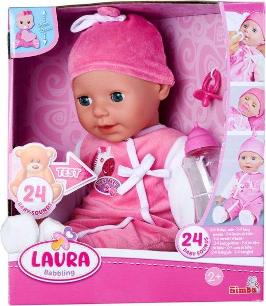 Simba Toys Laura - Beszélő interaktív lány baba cumisüveggel 38cm