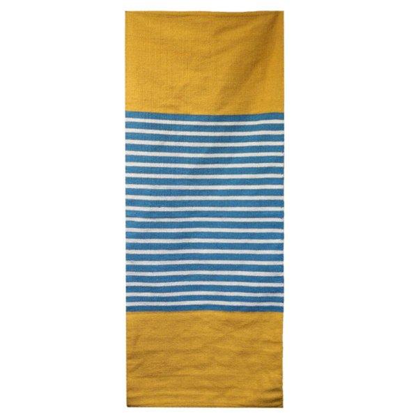 Indiai Pamut Szőnyeg - 70x170cm - Sárga-Kék