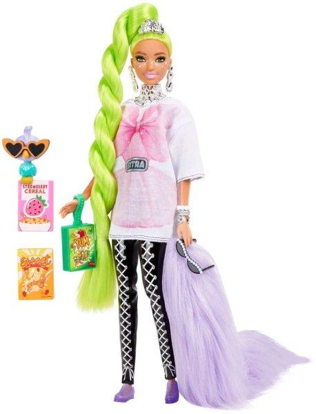 Barbie Fashionistas Extravagáns zöld hajú baba papagájjal