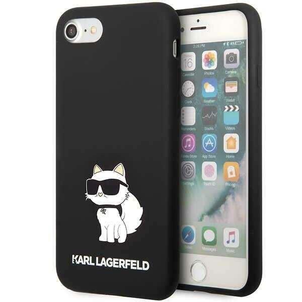 Karl Lagerfeld KLHCI8SNCHBCK iPhone 7/8/ SE 2020 / SE 2022 keménytok szilikon
tok fekete Szilikon Choupette