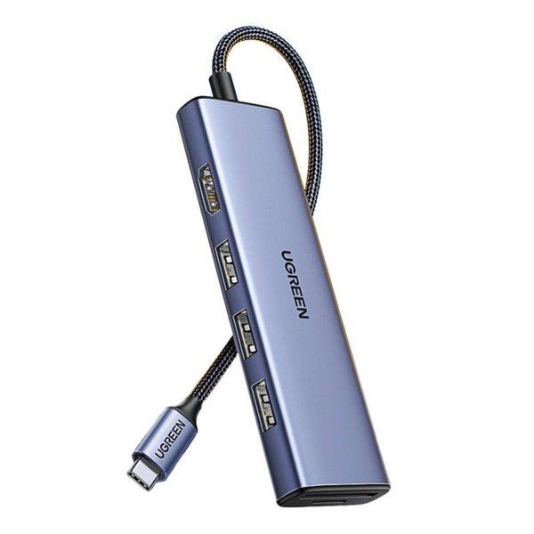 HUB UGREEN CM511 USB-C adapter HDMI-hez, 3x USB-A 3.0, SD/TF (20956A)