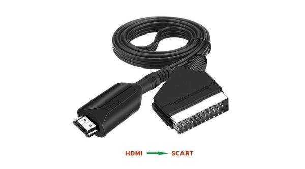 HDMI--ről SCART-ra átalakító kábel, 720P / 1080P audio videó adapter