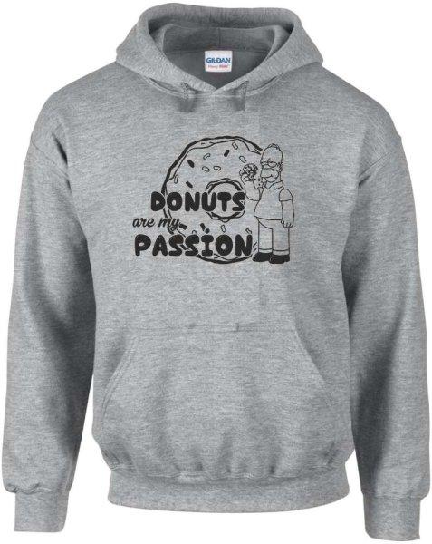 Donuts are my passion pulóver - egyedi mintás, 4 színben, 5 méretben