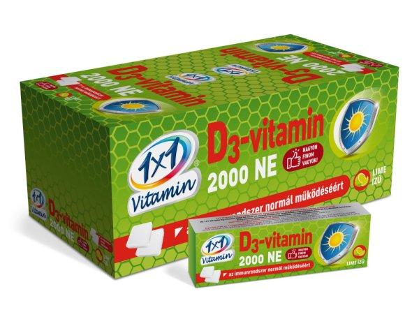 1x1 vitamin d3-vitamin 2000NE rágótabletta szőlőcukorral 14 db