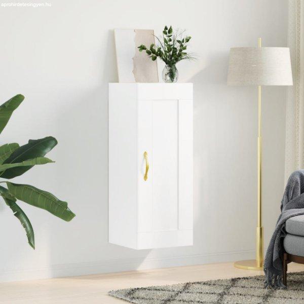 Fehér szerelt fa fali szekrény 34,5 x 34 x 90 cm