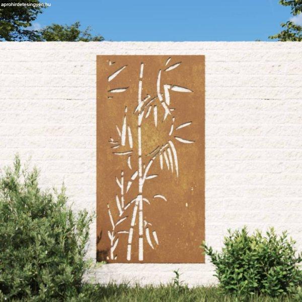Bambuszmintás corten acél kerti faldísz 105 x 55 cm