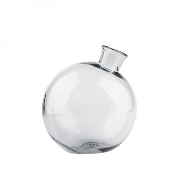 Üveg gömb váza, dekorációs kiegészítő, 1 literes, szürke GY010