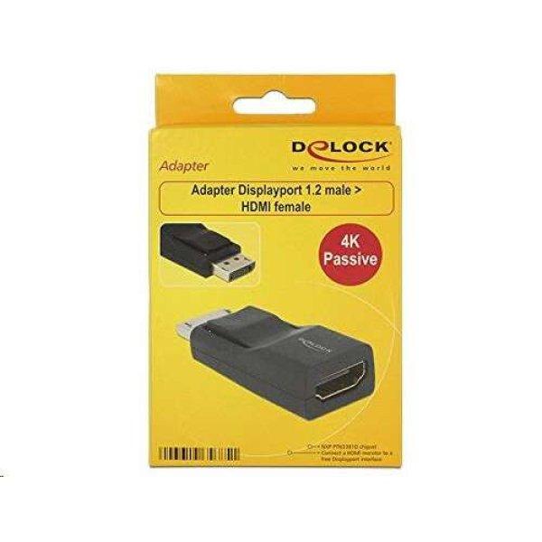 DeLock 65685 DisplayPort apa -> HDMI anya adapter 4K fekete (65685)