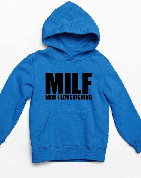 Milf man I love fishing gyerek pulóver - egyedi mintás, több színben és
méretben (XS-XL)