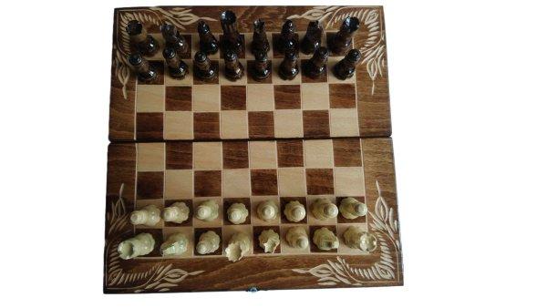 Különleges arc faragású sakk figura készlet, 25x25 cm utazási sakk tábla
doboz backgammon dáma játék - barna