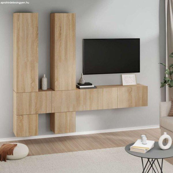 vidaXL sonoma-tölgyszínű falra szerelhető szerelt fa TV-szekrény