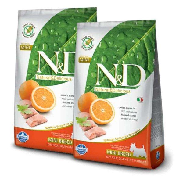 N&D Dog Grain Free Hal&Narancs Adult Mini 2x7kg