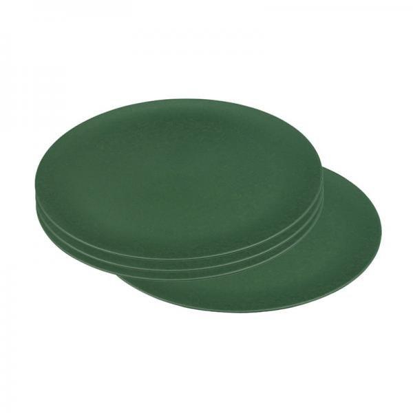 Bioplasztik 4 db-os lapos tányér szett, zöld 1441222