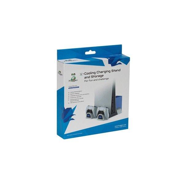 FROGGIEX PS5 Kiegészítő Konzol hűtő + Töltő állomás + Játék tartó +
Headset tartó Fehér, FX-P5-C3-W