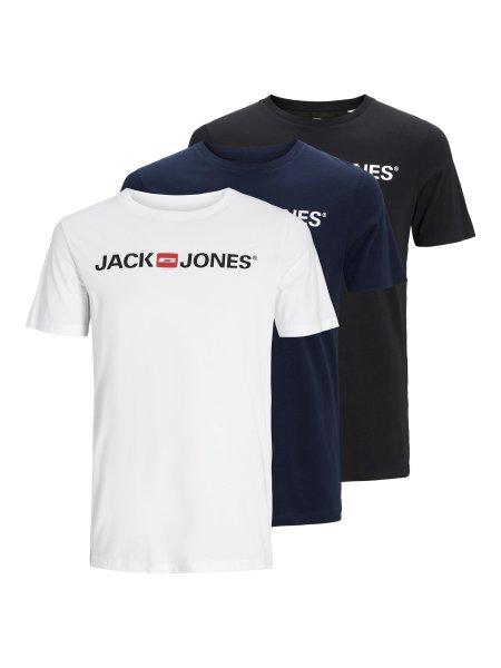 Jack&Jones 3 PACK - férfi póló JJECORP Slim Fit 12191330
Black/White/Navy XL