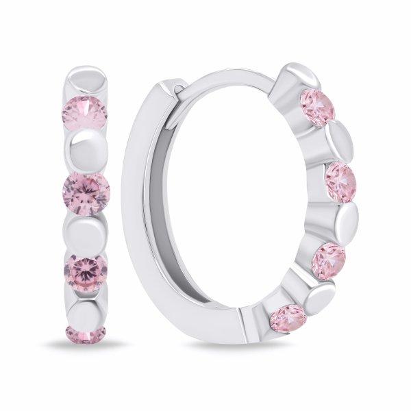 Brilio Silver Stílusos ezüst gyűrűk rózsaszín
cirkónium kövekkel EA676WP