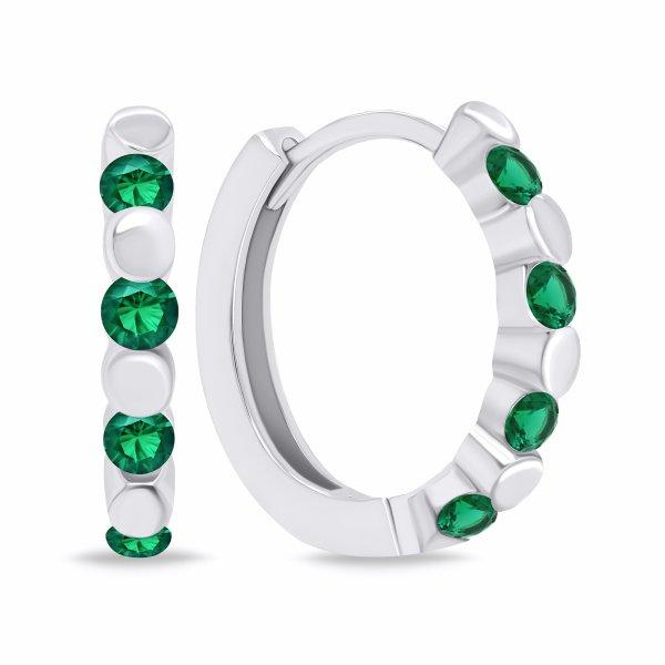 Brilio Silver Stílusos ezüst gyűrűk zöld
cirkónium kövekkel EA676WG