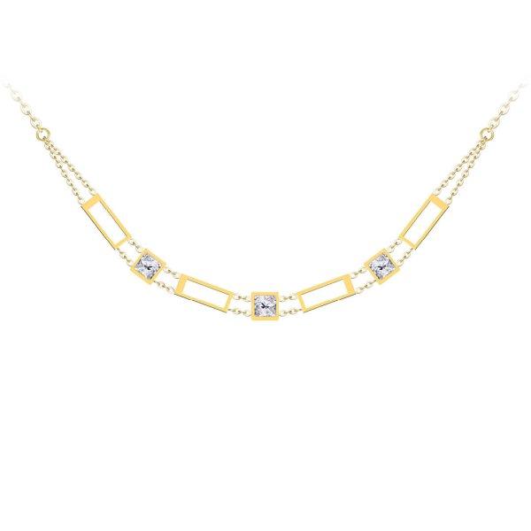 Preciosa Luxus aranyozott nyaklánc színtiszta Preciosa
kristállyal Straight 7390Y00