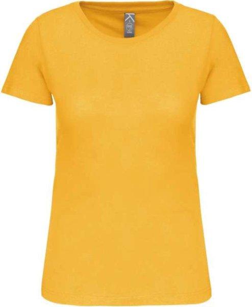 Női organikus kereknyakú rövid ujjú póló, Kariban KA3026IC, Yellow-2XL