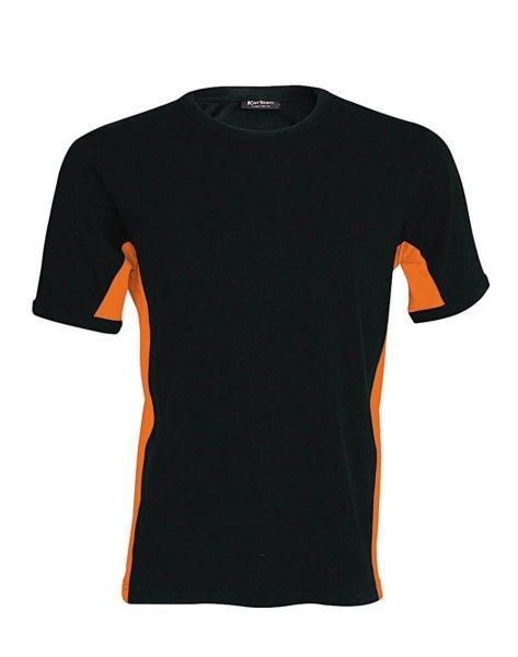 Férfi rövid ujjú - TIGER - kétszínű póló, Kariban KA340, Black/Orange-M