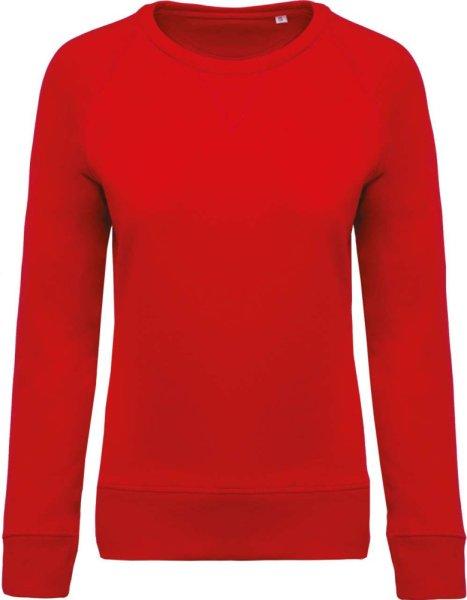 Női raglános organikus környakas pulóver, Kariban KA481, Red-S