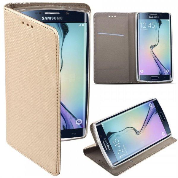Samsung Galaxy S23 Plus telefon tok, könyvtok, oldalra nyíló tok, mágnesesen
záródó, SM-S916, arany