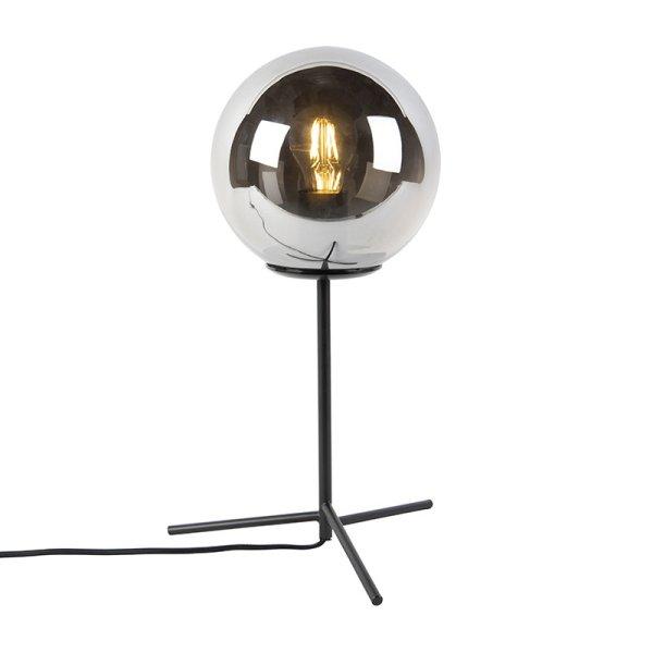 Art deco asztali lámpa fekete füstüveggel 45,5 cm - Pallon
