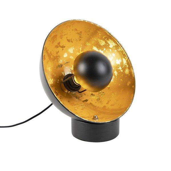 Ipari asztali lámpa fekete, arany belsővel - Magna Eglip