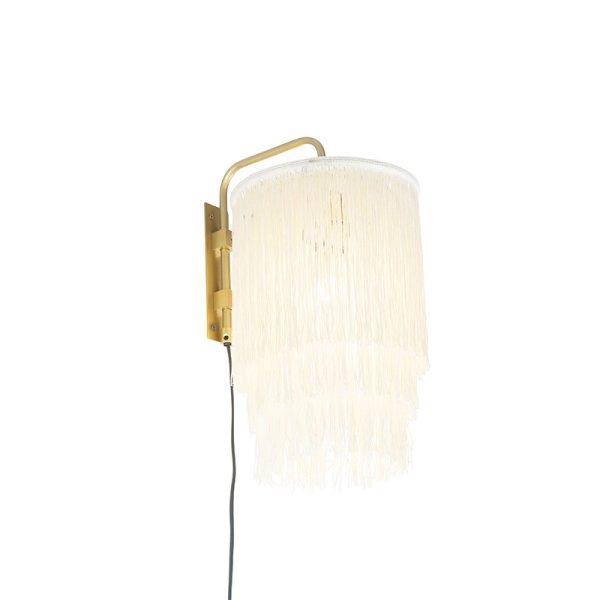 Keleti fali lámpa arany krém árnyalatú rojtokkal - Franxa