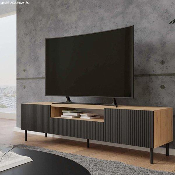 Shannan MIX RTV KAMA160 TV állvány (egyenes mintázat), 43x160x40 cm,
tölgy-fekete