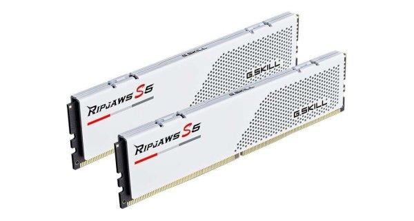 G.SKILL 32GB DDR5 5600MHz Kit(2x16GB) Ripjaws S5 Fehér F5-5600J4040C16GX2-RS5W
