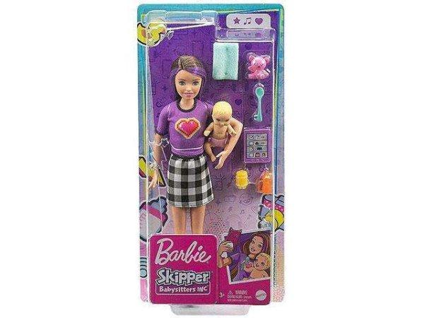 Barbie: Skipper Bébiszitter baba kockás szoknyában - Mattel