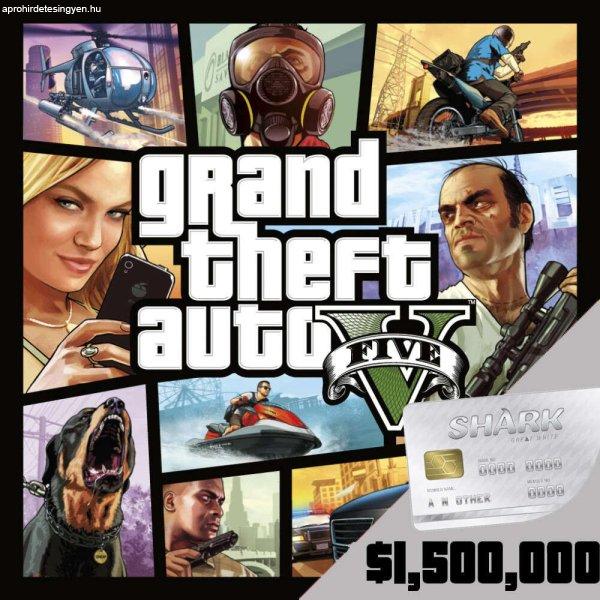 Grand Theft Auto V + Great White Shark Cash Card ($1.500.000) (Digitális kulcs
- PC)