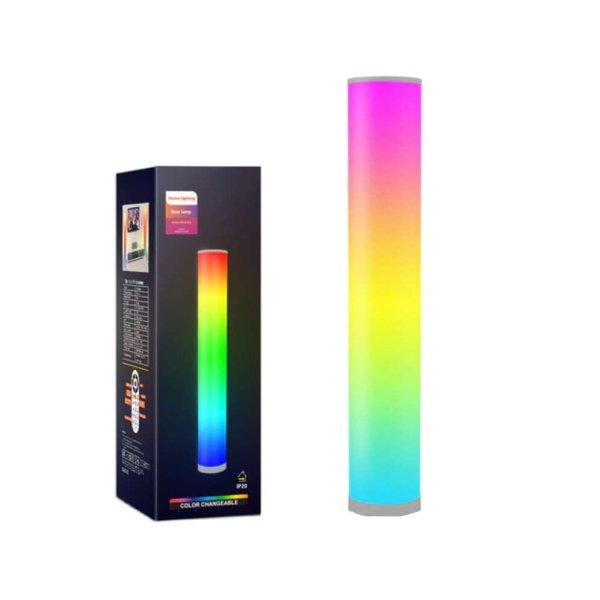 AxaCube led állólámpa, RGB, környezeti fény, fényeffektusok
hangszinkronizálással, bluetooth, vezérlés alkalmazáson keresztül és
távirányítóval, 12V, kerek profil