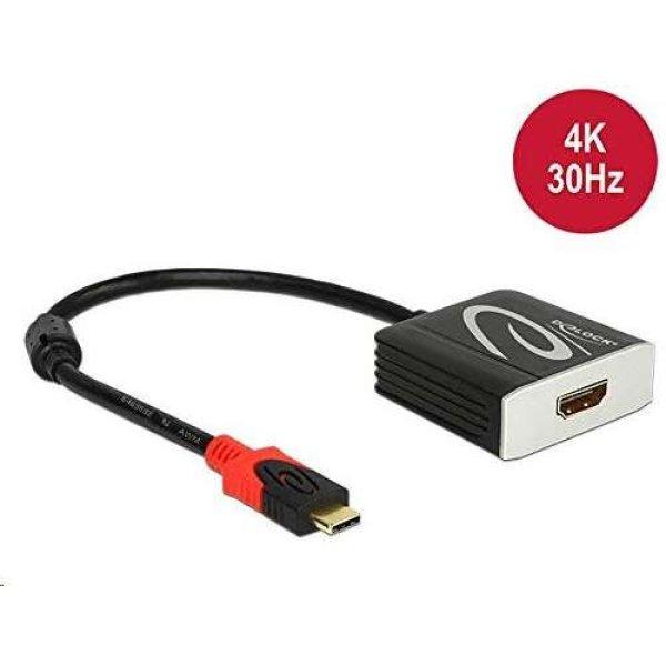 Delock 62999 Adapter USB Type-C csatlakozódugóval > HDMI csatlakozóhüvellyel
(DP váltakozó mód) 4K 30 Hz (DL62999)