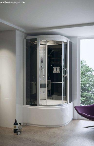 Hidromasszázs zuhanykabin elektronikával negyedköríves 100x100x222