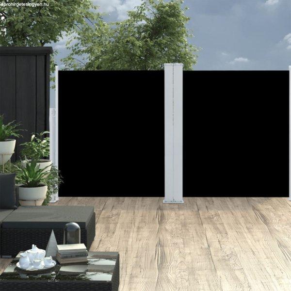 fekete behúzható oldalsó napellenző 140 x 600 cm