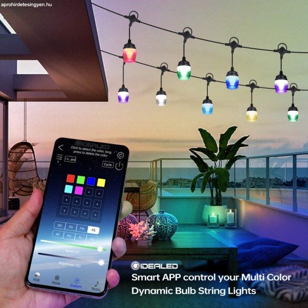 Bluetooth kültéri okos LED égősor színes 9m