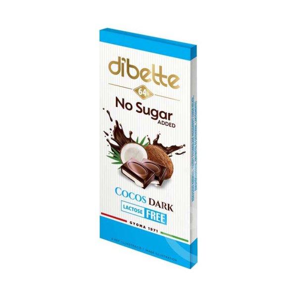 Dibette nas kókusz ízű krémmel töltött étcsokoládé hozzáadott cukor
nélkül 80 g