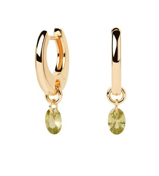 PDPAOLA Aranyozott karika fülbevaló medálokkal Green Lily Gold
AR01-B91-U