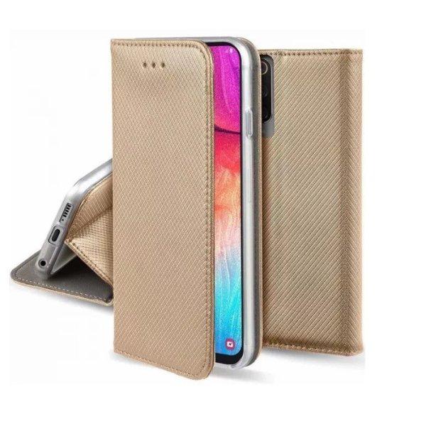 Smart magnet Samsung A202F Galaxy A20e (2019) oldalra nyíló mágneses könyv
tok szilikon belsővel arany