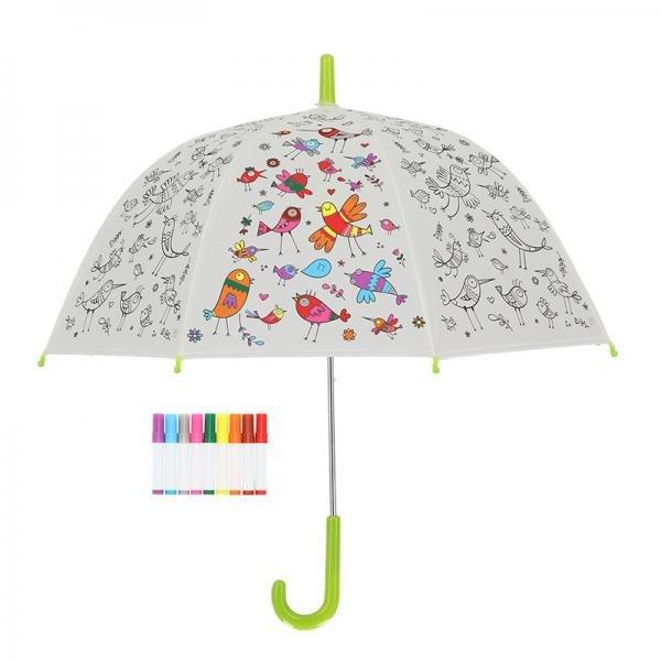 Kifesthető kis madaras gyerek esernyő, filctollakkal KG276