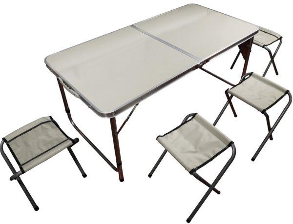 összecsukható kemping bútor garnitúra, 1 x asztal + 4 x szék