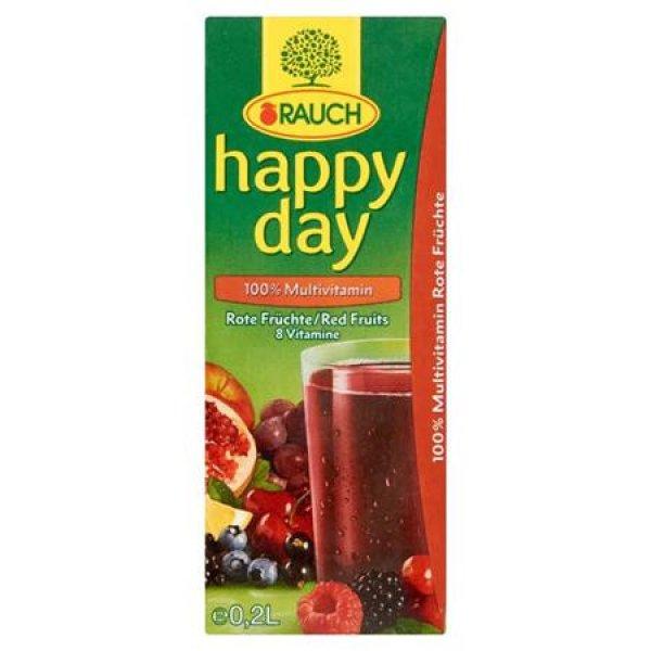 Gyümölcslé, 100%, 0,2 l, RAUCH "Happy day", piros multivitamin
